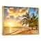 Designart - Gorgeous Beach of Island Barbados - Modern Seascape Framed Canvas Artwork